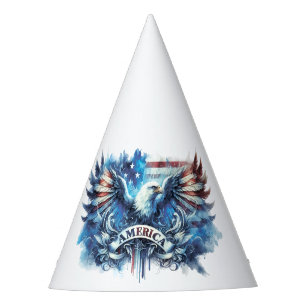 Chapeaux De Fêtes Drapeau de l'aigle et des USA.Patriotique.