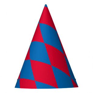 Chapeaux De Fêtes Drapeau diamant Bavière bleu et rouge Motif