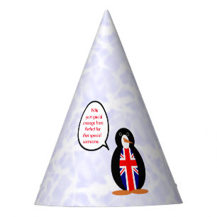 Chapeaux De Fêtes Drapeau du Royaume-Uni Fête Mme Pingouin Parlant