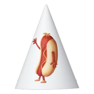 Chapeaux De Fêtes Drôle chien chaud avec papier d'agitation moutarde