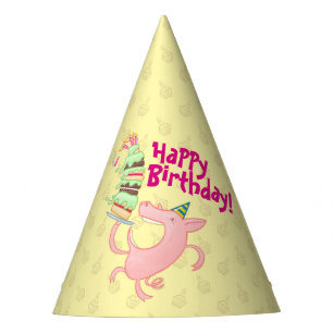 Chapeaux De Fêtes Drôle Cochon Joyeux Anniversaire ! Carton de gâtea