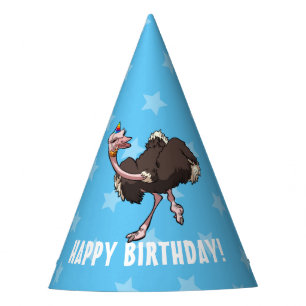 Chapeaux De Fêtes Drôle Ostrich Joyeux Anniversaire Dancing Party