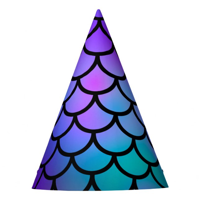 Chapeaux De Fêtes Écailles de sirène bleu rose violet sarcelle Poiss (Devant)