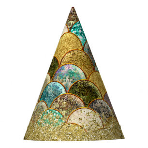 Chapeaux De Fêtes Écailles de Sirène Multicolore Or Fête d'Anniversa