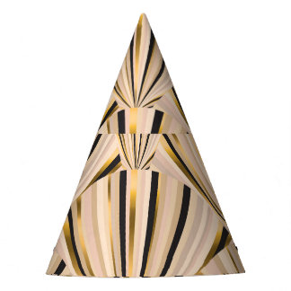 Chapeaux De Fêtes Echelles Art Déco : Glamour d'or géométrique