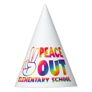 Chapeaux De Fêtes École primaire Peace Out dernier jour Tie Dye 