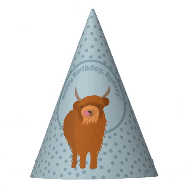 Chapeaux De Fêtes Écossais Highland Cattle Cow Graphic Personnalisé (Devant)