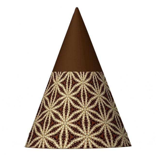 Chapeaux De Fêtes Elégant Gold & Brown Star Anise Papier Casquette (Devant)
