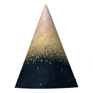 Chapeaux De Fêtes Élégant rougissent l'or et les confettis simples