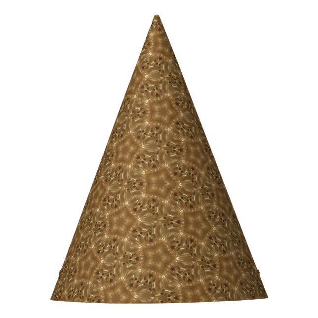 Chapeaux De Fêtes Élégant Rustique Brown Kaleidoscope Star Motif (Devant)