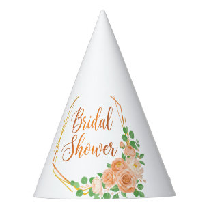 Chapeaux De Fêtes Élégante Fleur et Or Art de Baby Shower de Mariée