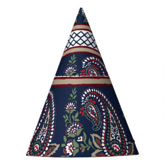 Chapeaux De Fêtes Elégante Marine Paisley : Conception des frontière