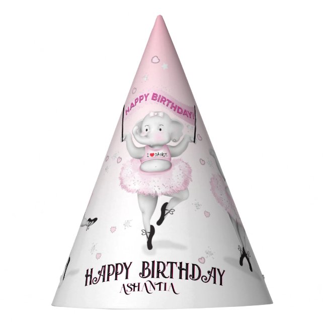 Chapeaux De Fêtes Eléphant Ballerina Danse Anniversaire (Devant)