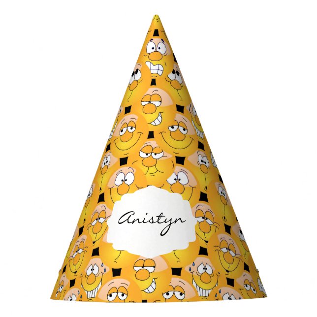 Chapeaux De Fêtes Emoji 😊 Visages Jaunes Silencieux (Devant)