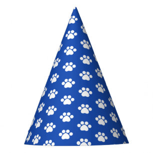 Chapeaux De Fêtes Empreinte de patte - bleu