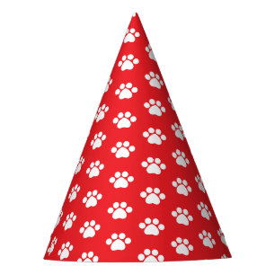 Chapeaux De Fêtes Empreinte de patte - rouge
