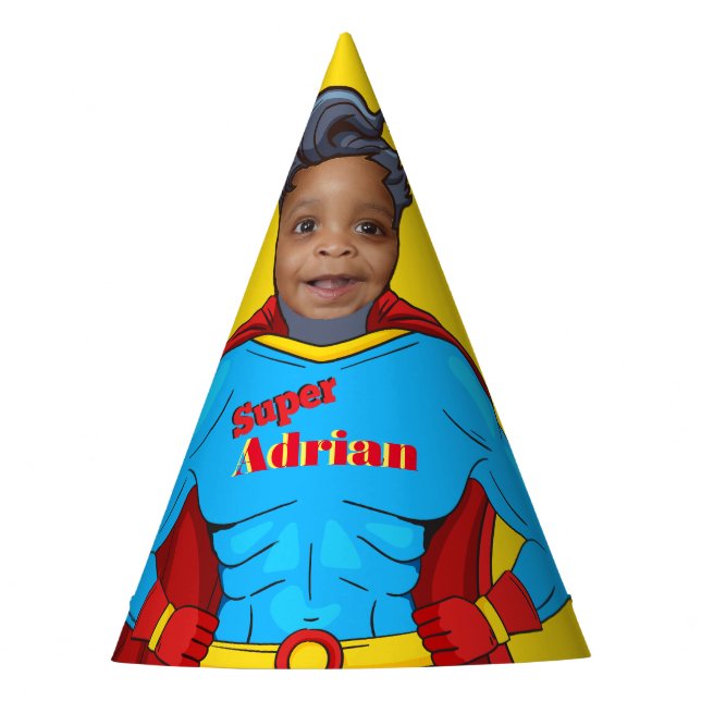 Chapeaux De Fêtes Enfants Casquette papier Superhero Anniversaire (Devant)