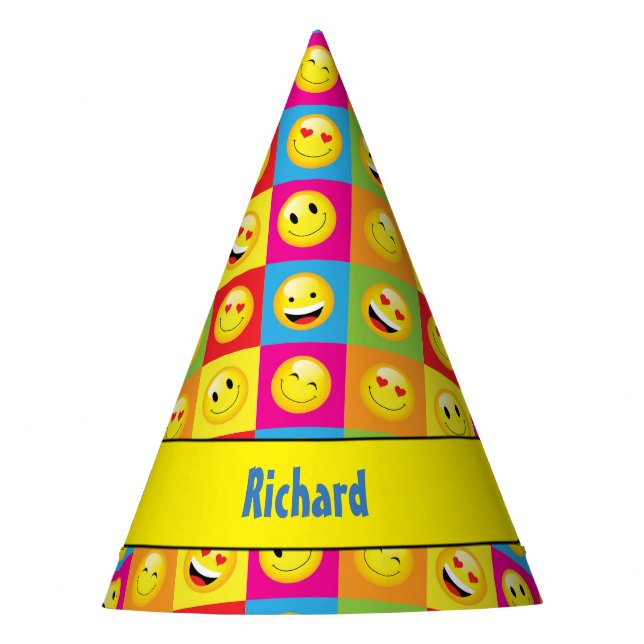 Chapeaux De Fêtes Enfants Emoji fête d'anniversaire joyeuse Smilies  (Devant)