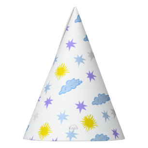 Chapeaux De Fêtes Ensoleillé, Nuageux, Starry Motif météo drôle
