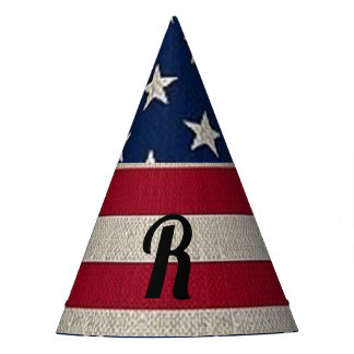 Chapeaux De Fêtes États-Unis Patriotique Américain Drapeau Lin Monog