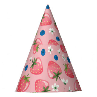 Chapeaux De Fêtes Eté fraise, arrière - plan caricaturale.