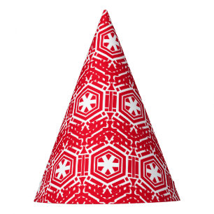 Chapeaux De Fêtes Étoiles blanches, flocons de neige, Fêtes rouges f