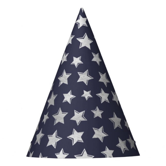 Chapeaux De Fêtes Etoiles brillantes d'argent - Casquette du Blue Ar (Devant)