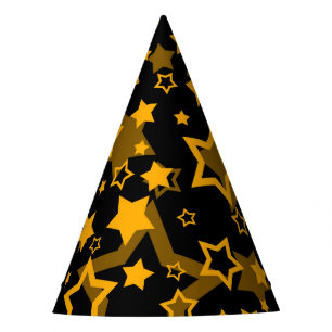 Chapeaux De Fêtes Étoiles Jaune Doré Pailleté Design