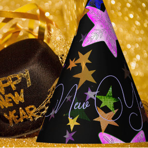Chapeaux De Fêtes Étoiles scintillantes multicolores-Bonne Année !