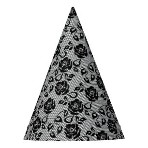 Chapeaux De Fêtes Faux Black Lace Rose Casquette de la fête des pêch