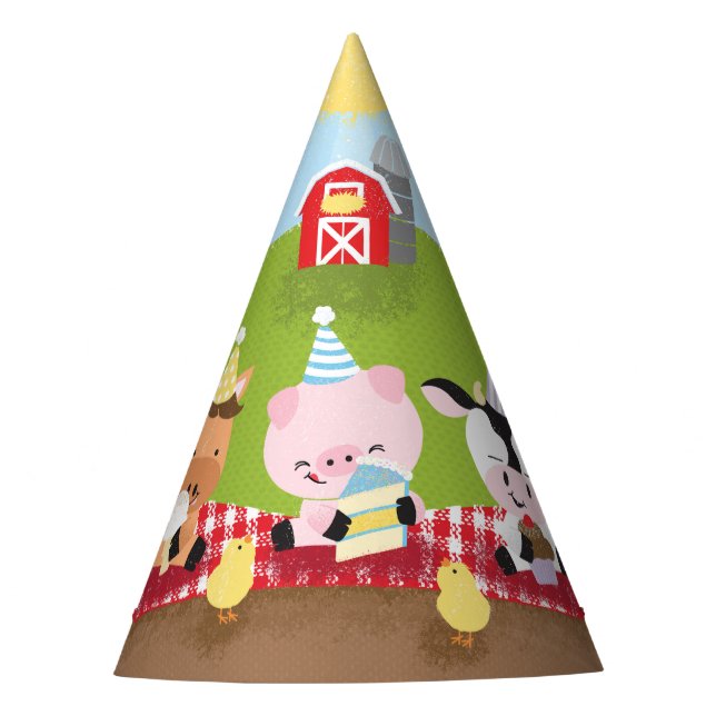 Chapeaux De Fêtes Ferme amis Anniversaire Papier Casquette (Devant)