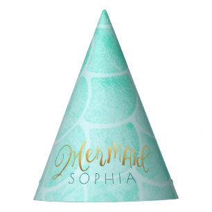 Chapeaux De Fêtes Fête d'anniversaire Aqua Mermaid