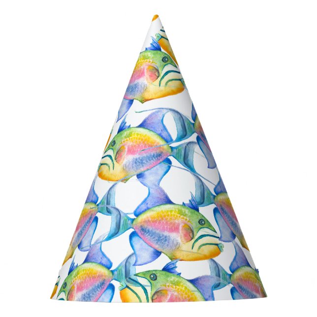Chapeaux De Fêtes Fête d'anniversaire Casquettes poissons tropicaux (Devant)