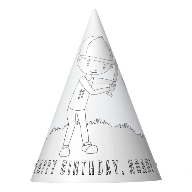 Chapeaux De Fêtes Fête d'anniversaire de baseball (Garçon) - Couleur (Devant)