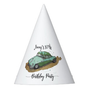 Chapeaux De Fêtes Fête d'anniversaire de garçons avec une berline à