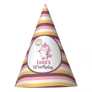 Chapeaux De Fêtes Fête d'anniversaire de la Licorne Magique & Fille