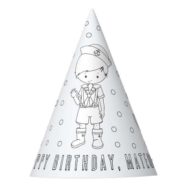 Chapeaux De Fêtes Fête d'anniversaire de voile - Couleur votre propr (Devant)
