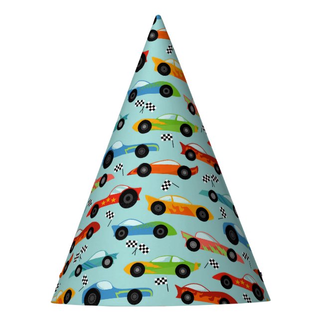 Chapeaux De Fêtes Fête d'anniversaire de voiture motif Racecar (Devant)