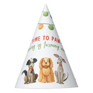 Chapeaux De Fêtes Fête d'anniversaire du chien à l'aquarelle premier