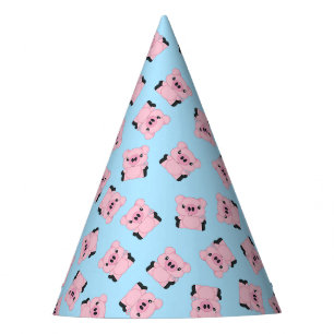 Chapeaux De Fêtes Fête d'anniversaire du cochon bleu