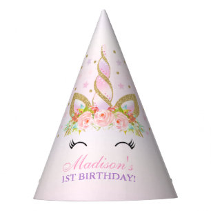 Chapeaux De Fêtes Fête d'anniversaire Floral Unicorn, Casquette du 