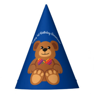Chapeaux De Fêtes Fête d'anniversaire mignonne d'arc-en-ciel d'ours