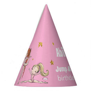 Chapeaux De Fêtes Fête d'anniversaire rose de gymnastique avec sauts