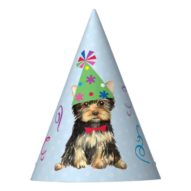 Chapeaux De Fêtes Fête d'anniversaire Yorkie (Devant)