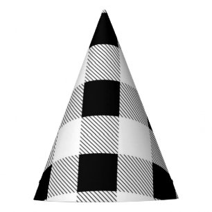 Chapeaux De Fêtes fête de ferme rustique plaid de buffle noir et bla