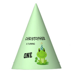 Chapeaux De Fêtes Fête de grenouille Premier anniversaire marécage v