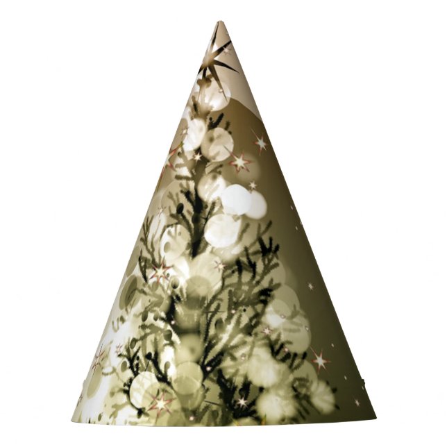 Chapeaux De Fêtes Fête de Noël Arbre d'Or brillant Étincelles (Devant)