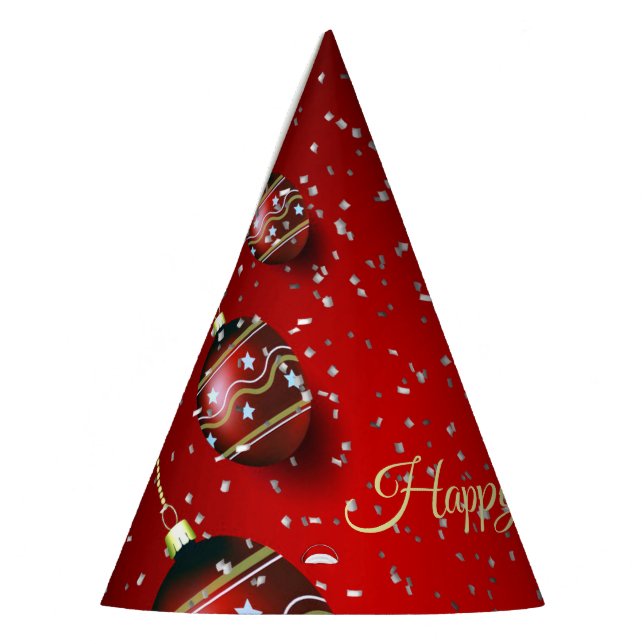 Chapeaux De Fêtes Fête de Noël Golden Rouge Vacances d'hiver Élégant (Gauche)