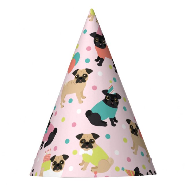 Chapeaux De Fêtes Fête de Pug Birthday (Devant)
