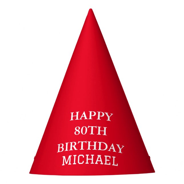 Chapeaux De Fêtes Fête du 80e anniversaire Rouge Adulte (Devant)